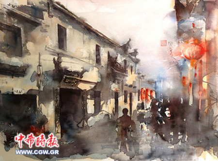 瓦蓋里斯作品《中國民居》(希臘《中希時報》) 瓦蓋里斯作品《中國民居》(希臘《中希時報》)