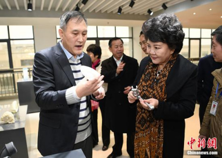 2017年1月24日,,國務(wù)院僑務(wù)辦公室主任裘援平(圖右)來到長沙“僑夢苑”考察僑資企業(yè),,感受“僑商智造”。<a target='_blank' >中新社</a>記者 楊華峰 攝 2017年1月24日,,國務(wù)院僑務(wù)辦公室主任裘援平(圖右)來到長沙“僑夢苑”考察僑資企業(yè),,感受“僑商智造”。<a target='_blank' >中新社</a>記者 楊華峰 攝