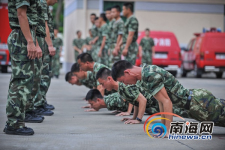 萬寧消防戰(zhàn)士勤加苦練體能,。