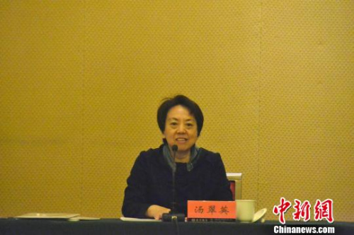 湯翠英講話,?!∷瘟⒊?攝 湯翠英講話,。 宋立超 攝