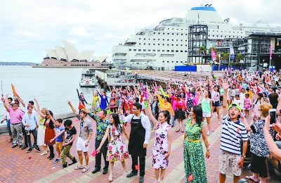 澳大利亞華人“快閃”迎新年(資料圖)