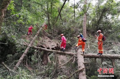 8月12日,，中國國際救援隊再次深入九寨溝“8.8”地震震中,，成功將一名遇難者遺體轉(zhuǎn)運出來。 <a target='_blank' >中新社</a>發(fā) 王路寬 攝