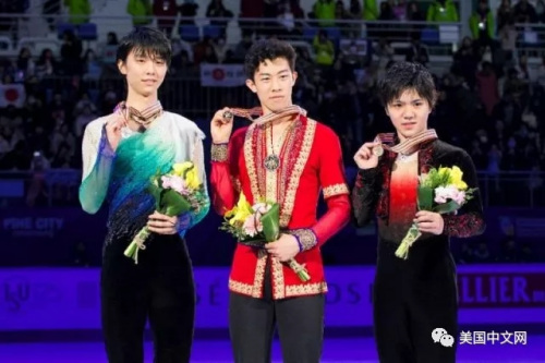 2017年四大洲錦標(biāo)賽上,,陳巍戰(zhàn)勝羽生結(jié)弦(左)奪冠 (圖來(lái)源:美國(guó)中文網(wǎng)) 2017年四大洲錦標(biāo)賽上,,陳巍戰(zhàn)勝羽生結(jié)弦(左)奪冠 (圖來(lái)源:美國(guó)中文網(wǎng))