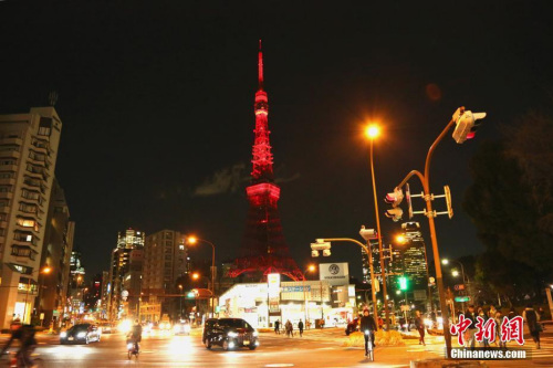 2月4日晚,,日本著名地標(biāo)性建筑東京塔首次點(diǎn)亮“中國(guó)紅”。<a target='_blank' >中新社</a>記者 呂少威 攝 2月4日晚,日本著名地標(biāo)性建筑東京塔首次點(diǎn)亮“中國(guó)紅”,。<a target='_blank' >中新社</a>記者 呂少威 攝