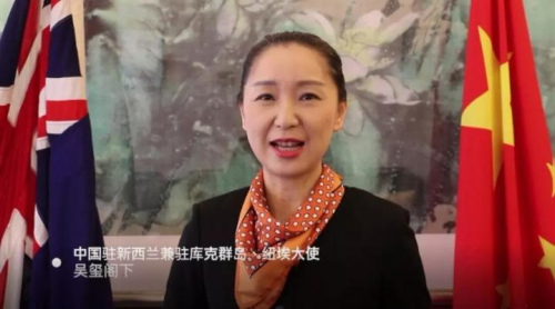 中國駐新西蘭大使為宣傳片錄制了開場詞。 中國駐新西蘭大使為宣傳片錄制了開場詞,。