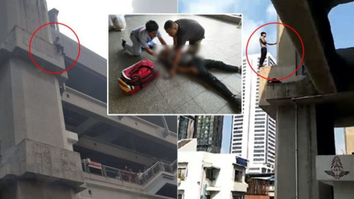 一名23歲的中國男青年,,失足從曼谷機場快線帕亞泰站3樓墜下2樓,導(dǎo)致骨折重傷,,被送往叻差威提醫(yī)院急救,。(來源:泰國《世界日報》) 一名23歲的中國男青年,,失足從曼谷機場快線帕亞泰站3樓墜下2樓,,導(dǎo)致骨折重傷,被送往叻差威提醫(yī)院急救,。(來源:泰國《世界日報》)