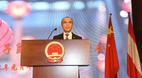李曉駟大使在招待會(huì)上致辭