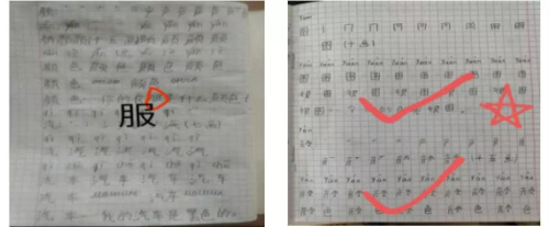 郭彥梅在線上給學(xué)生批改作業(yè),。(受訪者供圖)