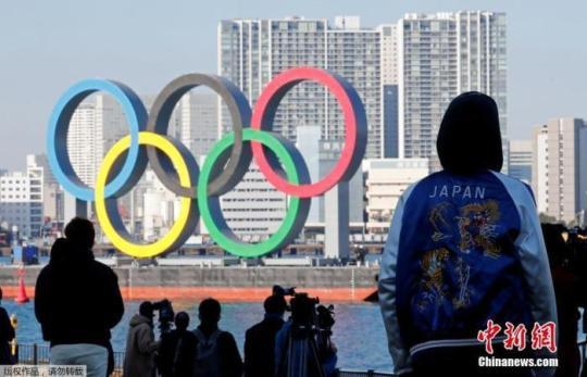 資料圖：日本東京灣奧運五環(huán)標志,。
