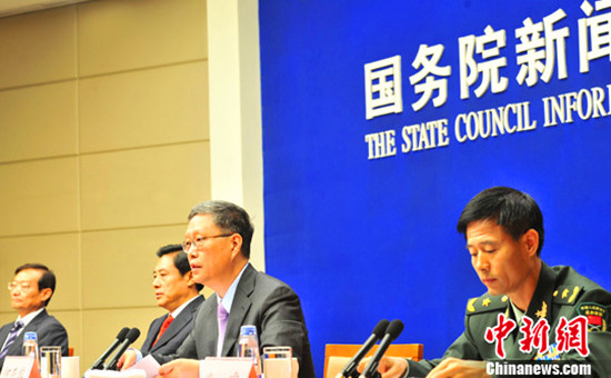 中國(guó)僑網(wǎng)國(guó)新辦舉行抗日戰(zhàn)爭(zhēng)勝利70周年紀(jì)念活動(dòng)第六場(chǎng)專題發(fā)布會(huì),。(中新社發(fā) 張勤 攝)