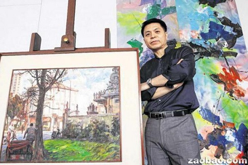 范少華見(jiàn)證島國(guó)的迅速發(fā)展,,感覺(jué)有必要通過(guò)畫(huà)作記載將消失或已走入歷史的人事物,。(新加坡《聯(lián)合早報(bào)》/龍國(guó)雄