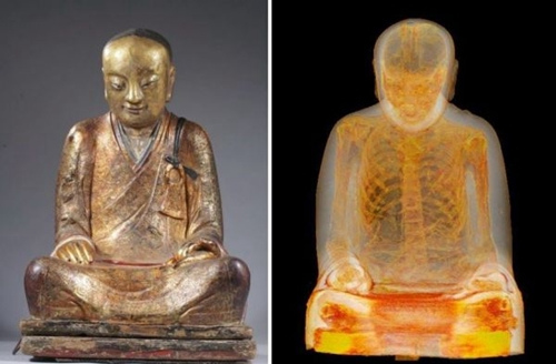 中國(guó)僑網(wǎng)章公六全祖師肉身寶像及其CT掃描圖像(匈牙利《歐洲論壇》,、歐洲華通社)