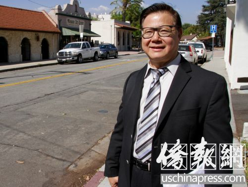 圣蓋博市市議員廖欽和希望能為早期華人設(shè)立一塊紀(jì)念碑,。(邱晨