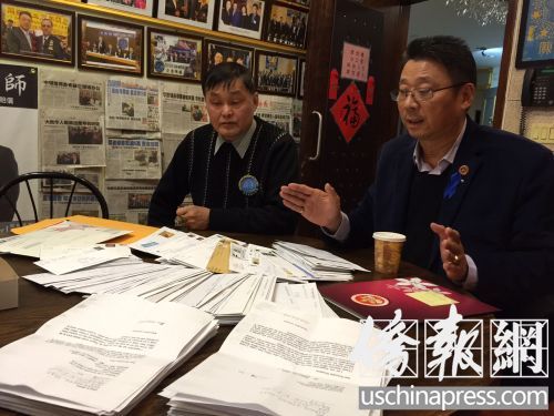 亞裔維權大聯(lián)盟總召集人陳善莊18日再次細說“220百萬亞裔維權挺梁大示威”的詳情。(美國《僑報》/崔國萁