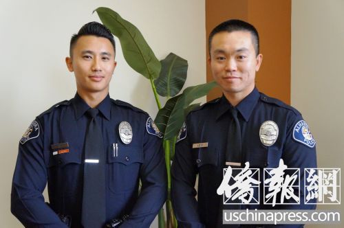 兩位華裔警官倪警員(左)和劉警員(右),。(阿罕布拉市警局提供)