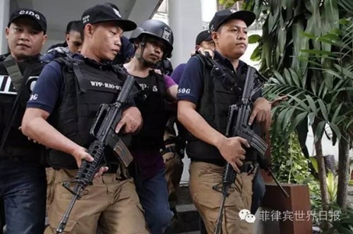 資料圖:菲國警刑偵大隊(duì)成員。(菲律賓《世界日報(bào)》)