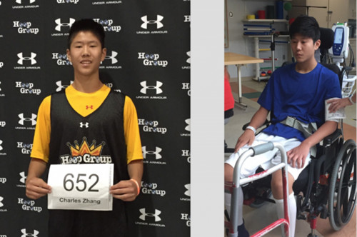 馬州伍頓高中16歲華裔少年張辰,,突患橫貫性脊髓炎,,導(dǎo)致肢體癱瘓,華人小區(qū)積極為他募款,。(美國《世界日報》)