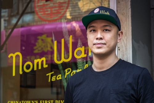 南華茶室位于華埠安靜,、古樸的宰也街,。(美國《世界周刊》/南華茶室供圖)