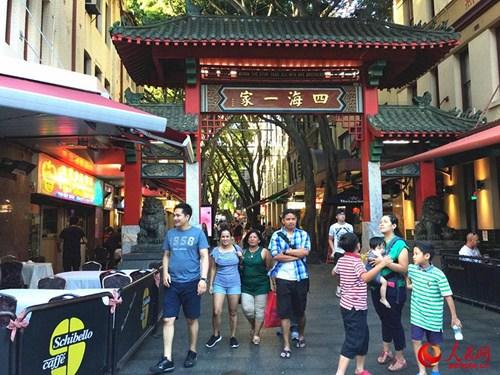 中國僑網(wǎng)悉尼唐人街是悉尼最受游客受歡迎的旅游地之一。(鮑捷攝)