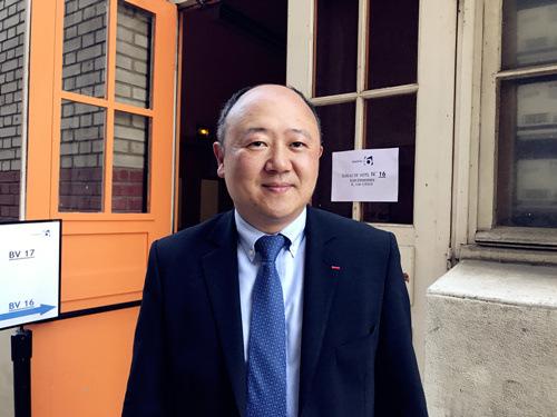 中國僑網(wǎng)如果競選成功,,陳文雄將成為法國本土首位華裔國會議員,。(法國《歐洲時報》/張新 攝)