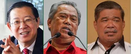 中國僑網(wǎng)從左至右分別為財政部長林冠英,、內(nèi)政部長慕尤丁、國防部長莫哈末沙布為。(馬來西亞《星洲日報》)