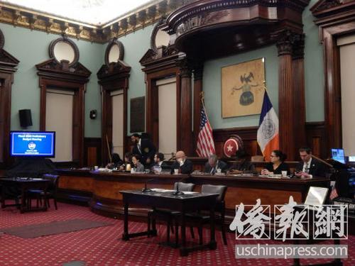 中國僑網紐約市議會老人委員會公聽2020財年預算草案,。(美國《僑報》/尹英姿 攝)