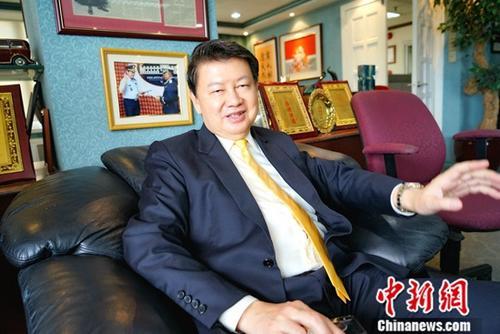 中國僑網(wǎng)資料圖:菲華商聯(lián)總會新任理事長林育慶,。中新社記者 關(guān)向東 攝