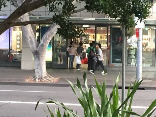 游客在“悉尼國際免稅店”購物(記者暗訪時手機拍攝照片)