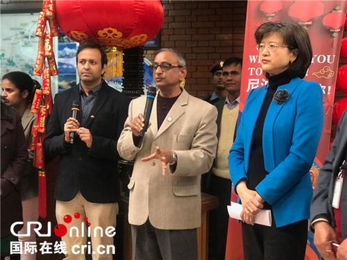 中國(guó)僑網(wǎng)尼泊爾文化旅游民航部部長(zhǎng)德夫致辭。