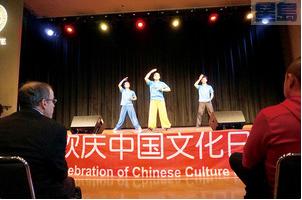 少林功夫國際學校的學生帶來功夫表演。記者姚善珩