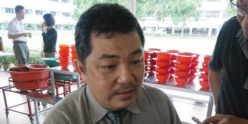 沙巴理教育總監(jiān)譚永福碩士受訪時攝。