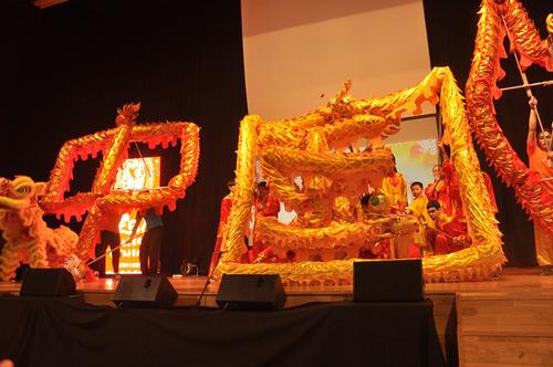 中國(guó)僑網(wǎng)孔子文化學(xué)校的學(xué)生舞龍表演,。