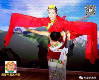中國(guó)僑網(wǎng)舞蹈《走進(jìn)西藏》(巴黎華星藝術(shù)團(tuán)供圖 王卓攝)