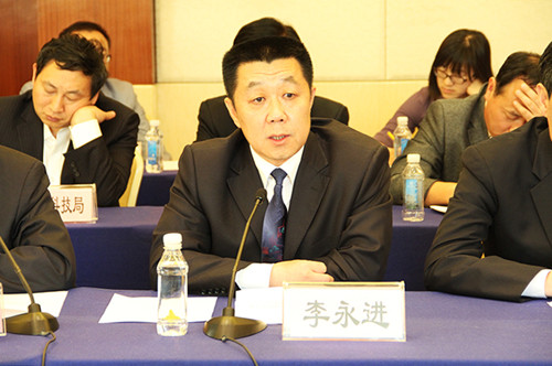 中國僑網山東省僑辦紀檢組長李永進致辭,。