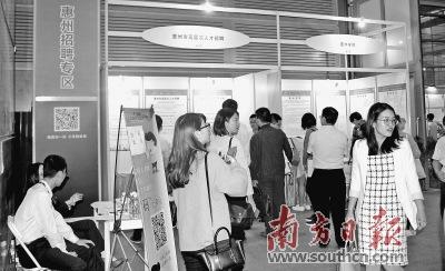 中國(guó)僑網(wǎng)各類(lèi)高端人才來(lái)到惠州展區(qū)交流,。楊杰 攝