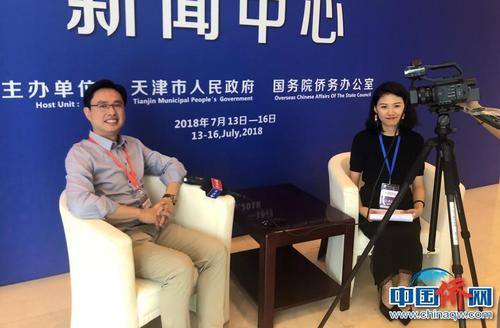 中國僑網(wǎng)中手游移動科技有限公司聯(lián)合創(chuàng)始人冼漢迪建言游戲產(chǎn)業(yè)發(fā)展,。 圖為受訪者提供