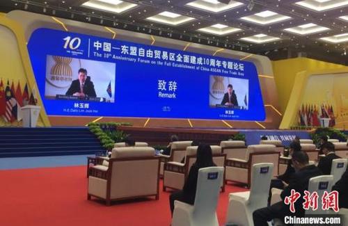 中國僑網(wǎng)中國—東盟自由貿(mào)易區(qū)全面建成10周年專題論壇在南寧舉辦?!↑S令妍 攝