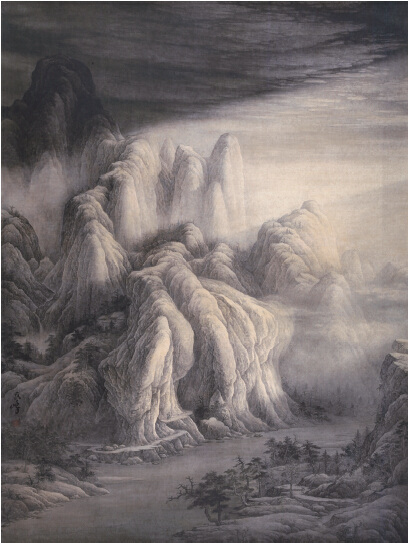 中國僑網(wǎng)天光云影(101cm*78cm 宣紙豆乳、彩墨)-范民峰(日本)-2014