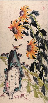 中國(guó)僑網(wǎng)海內(nèi)外共圓中國(guó)夢(mèng)(142cm*68cm 紙本設(shè)色)-沈捷平(馬來西亞)-2014