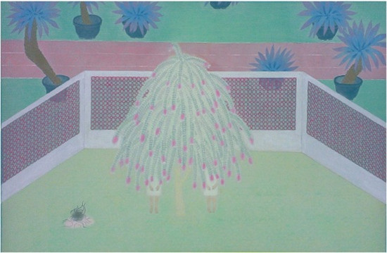 中國僑網(wǎng)看不見看不見(61cm*95cm 絹本設(shè)色)-葉采薇(中國臺灣)-2014
