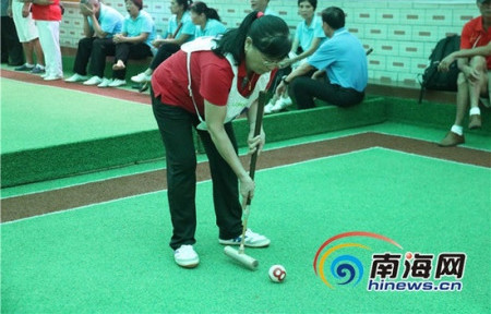 海南省全民健身運(yùn)動(dòng)會(huì)第四屆門球公開賽在??谂e行。南海網(wǎng)記者