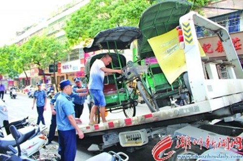 15天查處46輛無牌證人力三輪車