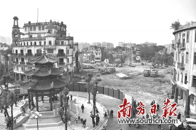 中國僑網(wǎng)汕頭小公園春節(jié)前將重現(xiàn)“四永一升平”格局,。南方日報記者 許端陽 攝