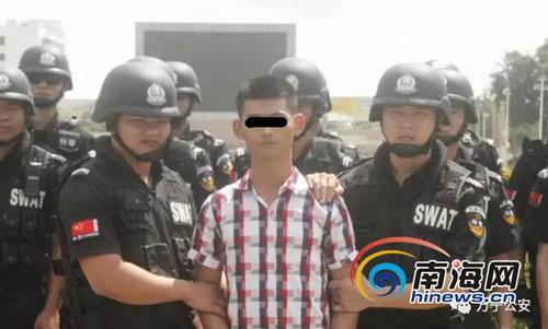 中國僑網(wǎng)犯罪嫌疑人許某壯被警方抓獲。萬寧警方供圖