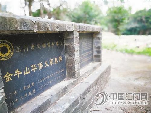 中國僑網(wǎng)金牛山華僑義冢于2001年5月被發(fā)現(xiàn),,約1500穴,2008年9月被列為江門市市級文物保護(hù)單位,。