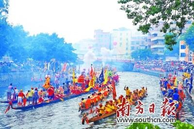 中國僑網一年一度的車陂扒龍舟,。