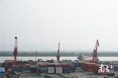 中國僑網(wǎng)國家一類口岸新會(huì)港正在作業(yè),。張泳渝 攝