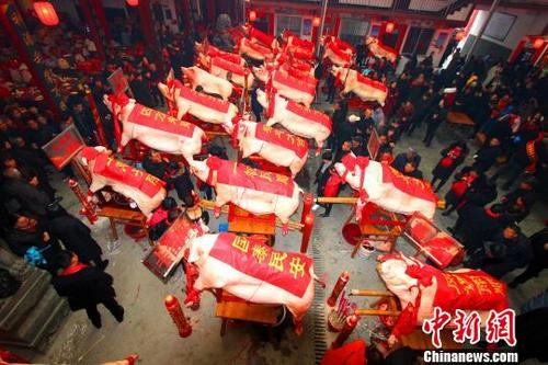 中國(guó)僑網(wǎng)浙江省臺(tái)州市非物質(zhì)文化遺產(chǎn)名錄“比大豬”現(xiàn)場(chǎng) 蔣友親 攝