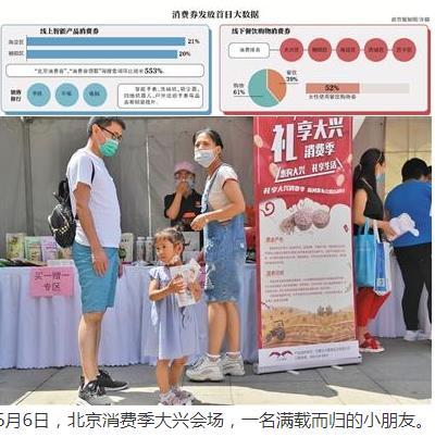 中國(guó)僑網(wǎng)6月6日,,北京消費(fèi)季大興會(huì)場(chǎng),,一名滿載而歸的小朋友。 新京報(bào)記者 李木易 攝