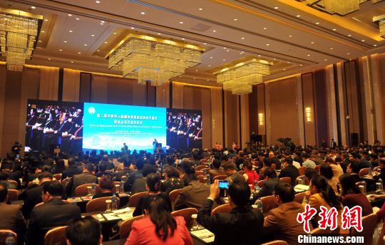 圖為第二屆華僑華人贛鄱投資創(chuàng)業(yè)洽談會開幕式現(xiàn)場,。 劉占昆 攝